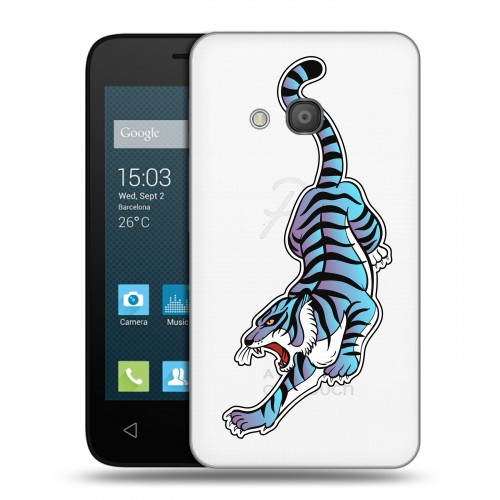 Дизайнерский силиконовый чехол для Alcatel One Touch Pixi 4 (4) Прозрачные леопарды