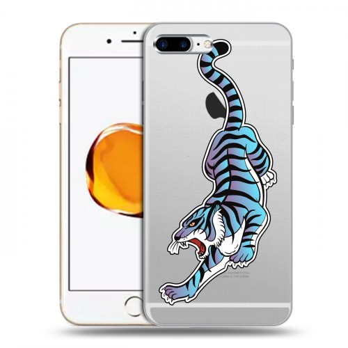 Дизайнерский силиконовый чехол для Iphone 7 Plus / 8 Plus Прозрачные леопарды