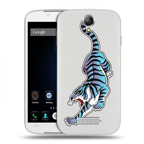 Дизайнерский пластиковый чехол для Doogee X6 Прозрачные леопарды