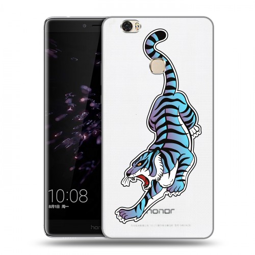 Дизайнерский пластиковый чехол для Huawei Honor Note 8 Прозрачные леопарды