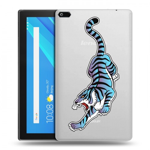 Дизайнерский силиконовый чехол для Lenovo Tab 4 8 Прозрачные леопарды