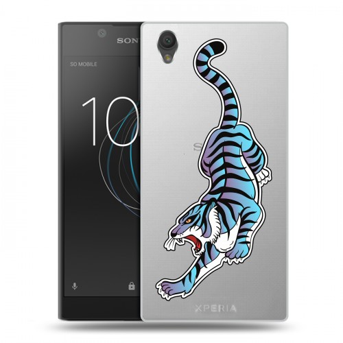 Дизайнерский пластиковый чехол для Sony Xperia L1 Прозрачные леопарды