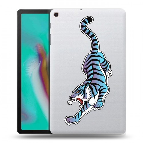Дизайнерский силиконовый чехол для Samsung Galaxy Tab A 10.1 (2019) Прозрачные леопарды