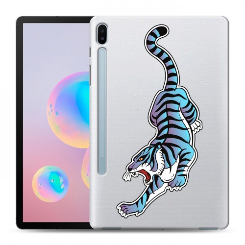 Дизайнерский силиконовый чехол для Samsung Galaxy Tab S6 Прозрачные леопарды