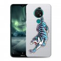 Дизайнерский силиконовый с усиленными углами чехол для Nokia 7.2 Прозрачные леопарды