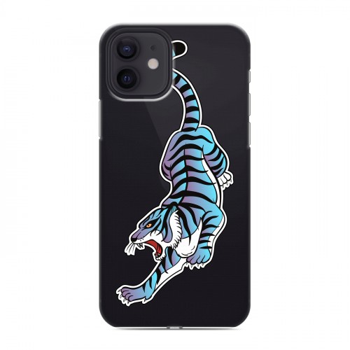 Дизайнерский силиконовый чехол для Iphone 12 Прозрачные леопарды