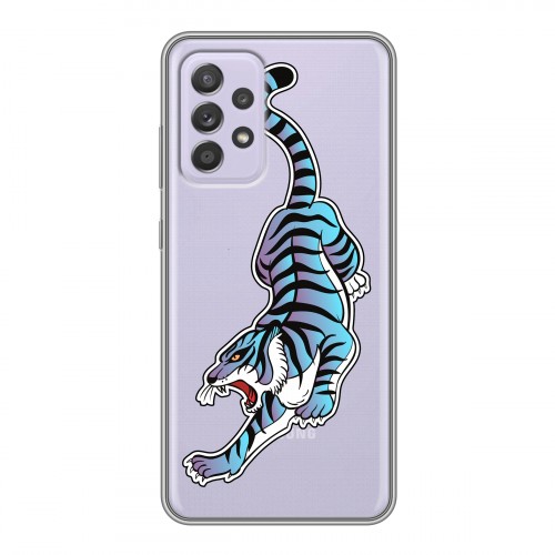 Дизайнерский силиконовый чехол для Samsung Galaxy A52 Прозрачные леопарды