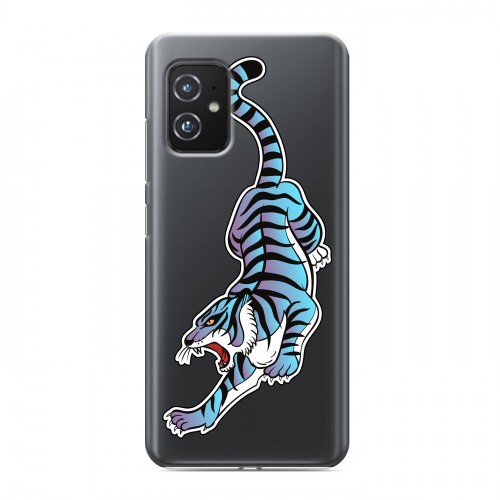 Дизайнерский силиконовый чехол для ASUS ZenFone 8 Прозрачные леопарды