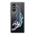 Дизайнерский силиконовый с усиленными углами чехол для Huawei Nova 10 Прозрачные леопарды