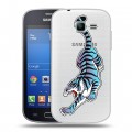 Дизайнерский пластиковый чехол для Samsung Galaxy Trend Lite Прозрачные леопарды