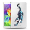 Дизайнерский силиконовый чехол для Samsung Galaxy Tab S 8.4 Прозрачные леопарды