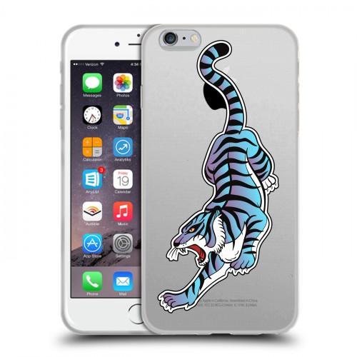 Дизайнерский силиконовый чехол для Iphone 6 Plus/6s Plus Прозрачные леопарды