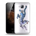 Дизайнерский пластиковый чехол для Huawei G8 Прозрачные леопарды