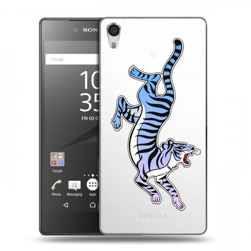 Дизайнерский пластиковый чехол для Sony Xperia Z5 Premium Прозрачные леопарды