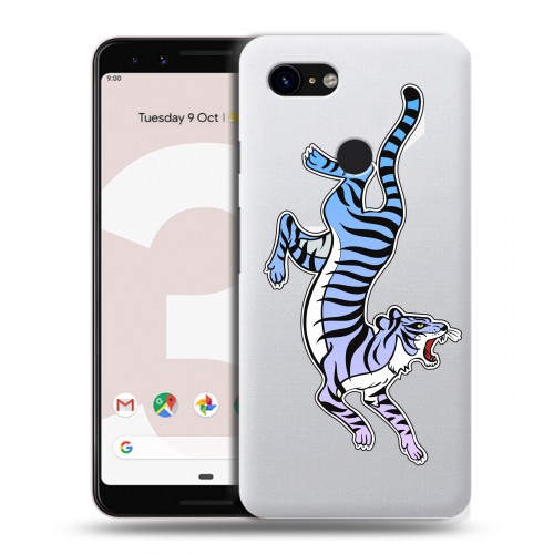 Дизайнерский пластиковый чехол для Google Pixel 3 Прозрачные леопарды