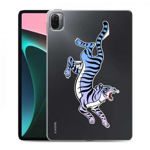 Дизайнерский силиконовый чехол для Xiaomi Pad 5 Прозрачные леопарды