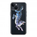 Дизайнерский пластиковый чехол для Iphone 14 Прозрачные леопарды