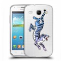 Дизайнерский пластиковый чехол для Samsung Galaxy Core Прозрачные леопарды