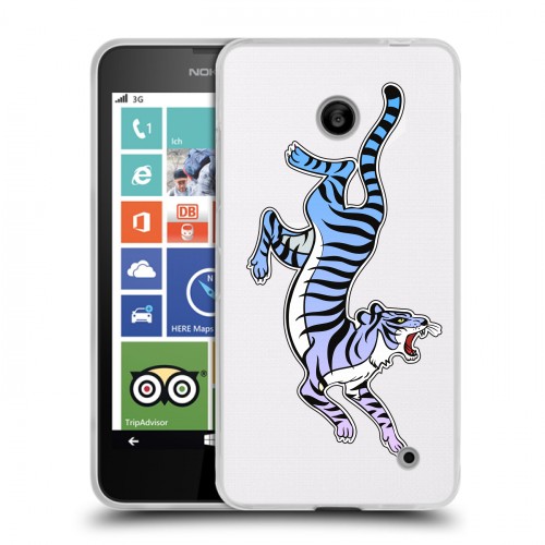 Дизайнерский пластиковый чехол для Nokia Lumia 630/635 Прозрачные леопарды