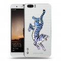 Дизайнерский силиконовый чехол для Huawei Honor 6 Plus Прозрачные леопарды