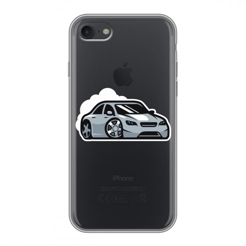 Полупрозрачный дизайнерский силиконовый с усиленными углами чехол для Iphone 7 Прозрачный дрифт
