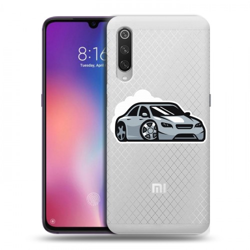 Полупрозрачный дизайнерский силиконовый с усиленными углами чехол для Xiaomi Mi9 Прозрачный дрифт