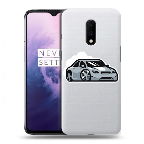 Полупрозрачный дизайнерский пластиковый чехол для OnePlus 7 Прозрачный дрифт