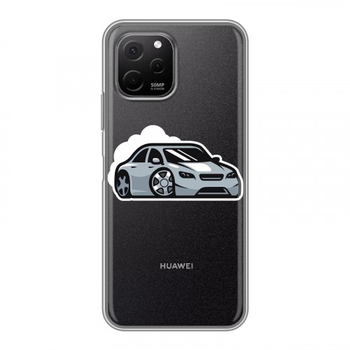Полупрозрачный дизайнерский силиконовый чехол для Huawei Nova Y61 Прозрачный дрифт