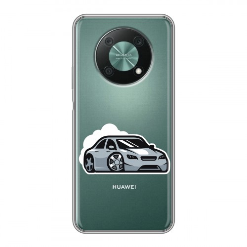 Полупрозрачный дизайнерский пластиковый чехол для Huawei Nova Y90 Прозрачный дрифт