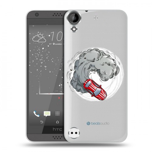 Полупрозрачный дизайнерский пластиковый чехол для HTC Desire 530 Прозрачный дрифт