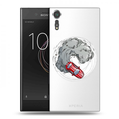 Полупрозрачный дизайнерский пластиковый чехол для Sony Xperia XZs Прозрачный дрифт