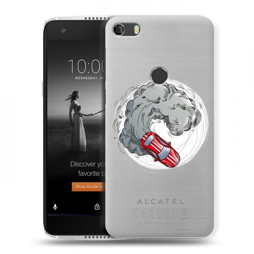Полупрозрачный дизайнерский силиконовый чехол для Alcatel Idol 5S Прозрачный дрифт