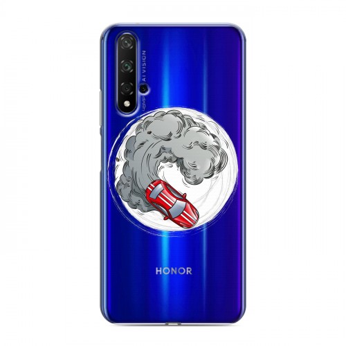 Полупрозрачный дизайнерский пластиковый чехол для Huawei Honor 20 Прозрачный дрифт