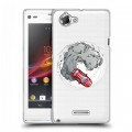 Полупрозрачный дизайнерский пластиковый чехол для Sony Xperia L Прозрачный дрифт