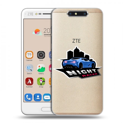 Полупрозрачный дизайнерский пластиковый чехол для ZTE Blade V8 Прозрачный дрифт