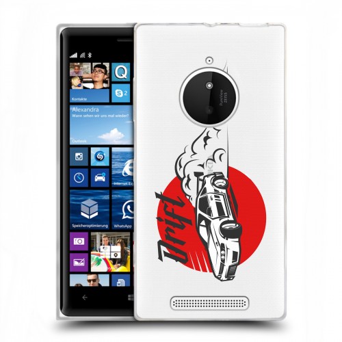 Полупрозрачный дизайнерский пластиковый чехол для Nokia Lumia 830 Прозрачный дрифт