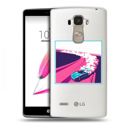 Полупрозрачный дизайнерский силиконовый чехол для LG G4 Stylus Прозрачный дрифт