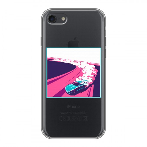 Полупрозрачный дизайнерский силиконовый чехол для Iphone 7 Прозрачный дрифт