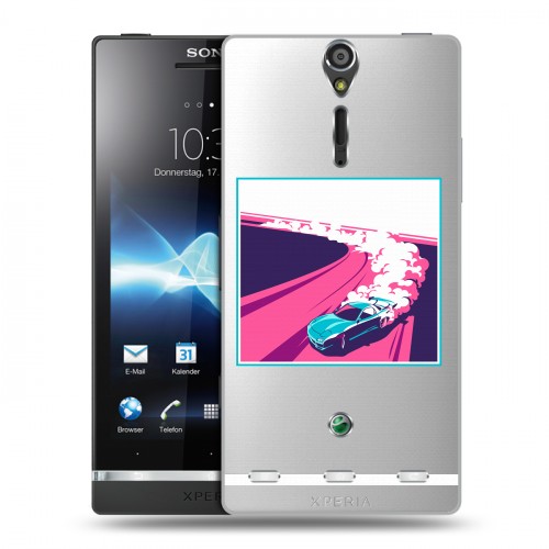 Полупрозрачный дизайнерский пластиковый чехол для Sony Xperia S Прозрачный дрифт