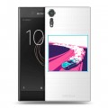 Полупрозрачный дизайнерский пластиковый чехол для Sony Xperia XZs Прозрачный дрифт