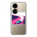 Полупрозрачный дизайнерский силиконовый чехол для Huawei P50 Pro Прозрачный дрифт