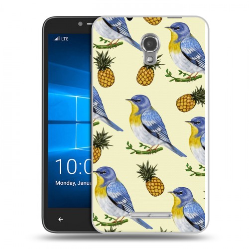 Дизайнерский пластиковый чехол для Alcatel OneTouch Pixi First Птицы и фрукты
