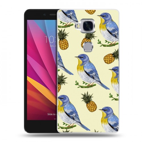 Дизайнерский силиконовый чехол для Huawei Honor 5X Птицы и фрукты
