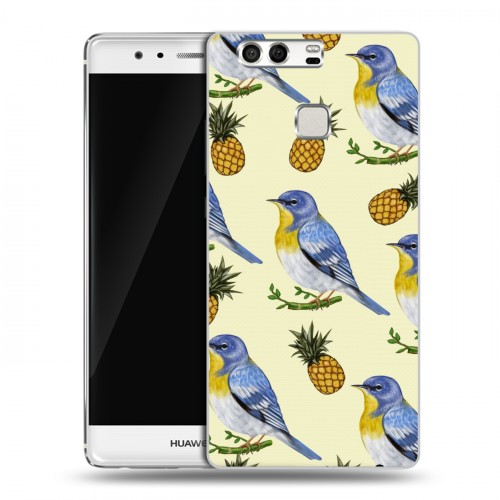 Дизайнерский силиконовый чехол для Huawei P9 Птицы и фрукты