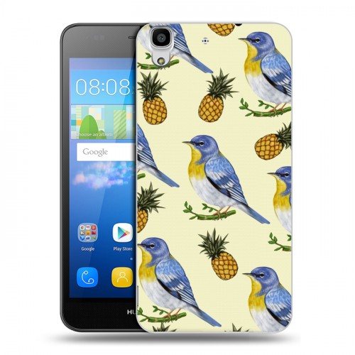 Дизайнерский пластиковый чехол для Huawei Y6 Птицы и фрукты