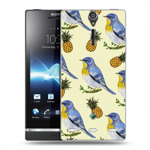 Дизайнерский пластиковый чехол для Sony Xperia S Птицы и фрукты