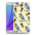 Дизайнерский пластиковый чехол для Samsung Galaxy Note 2 Птицы и фрукты