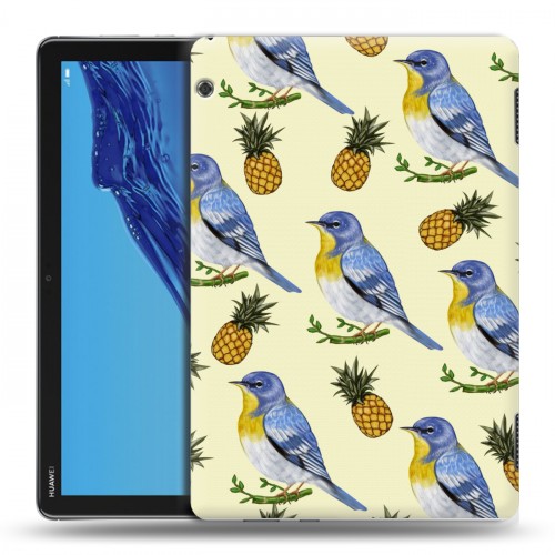 Дизайнерский силиконовый чехол для Huawei MediaPad T5 Птицы и фрукты