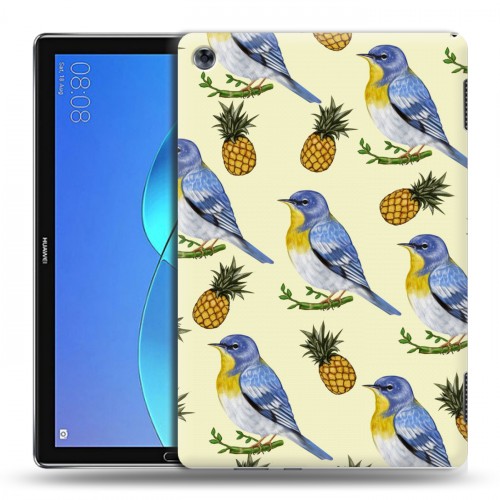 Дизайнерский силиконовый чехол для Huawei MediaPad M5 Lite Птицы и фрукты