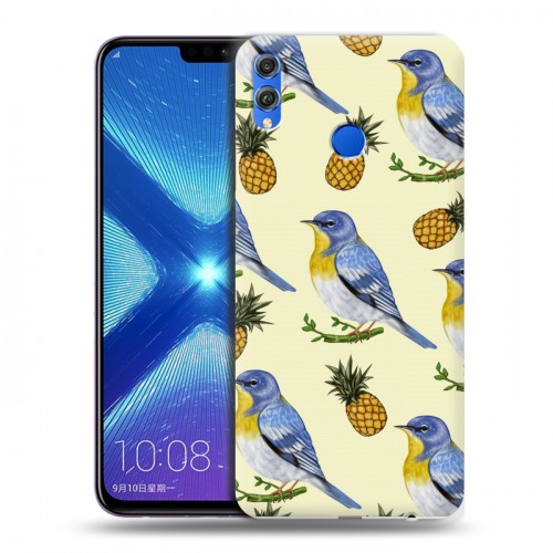Дизайнерский силиконовый чехол для Huawei Honor 8X Птицы и фрукты